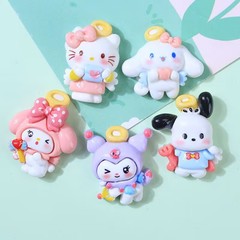 漫画の明るい顔の天使の小さいヨーロッパの樹脂のdiyのアクセサリのヘアピンの携帯電話の携帯電話のコップの穴の靴のパッチの材料
