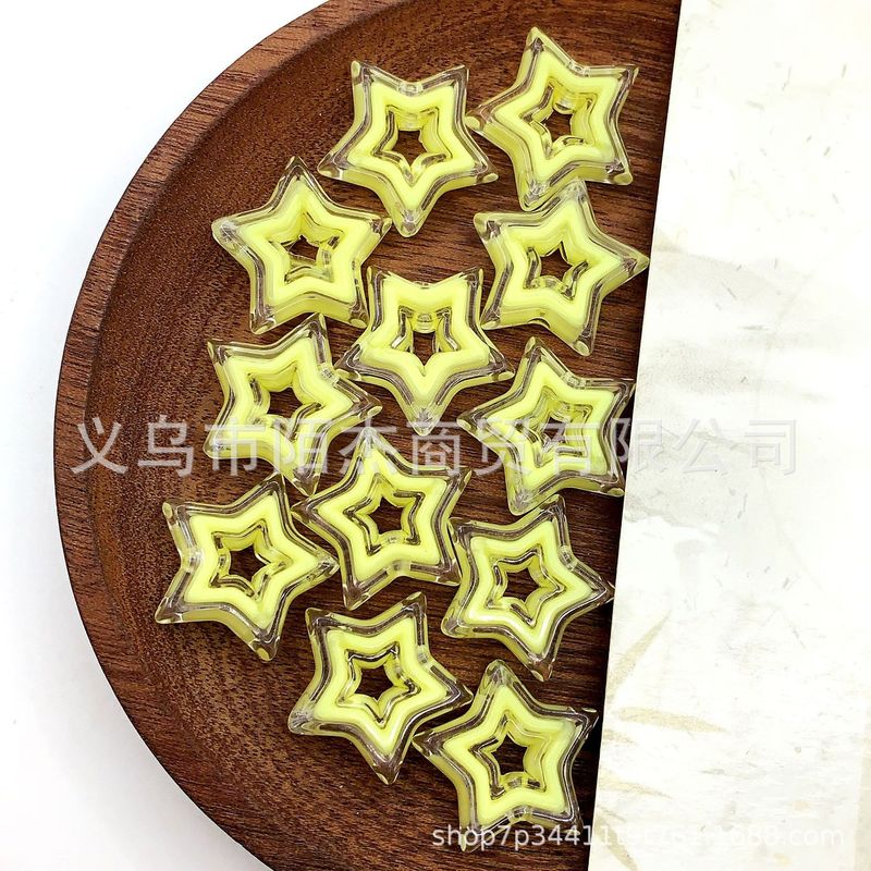 糖果色五角星镂空散珠 diy星星中珠串珠配件 手链项链手机链珠子|undefined