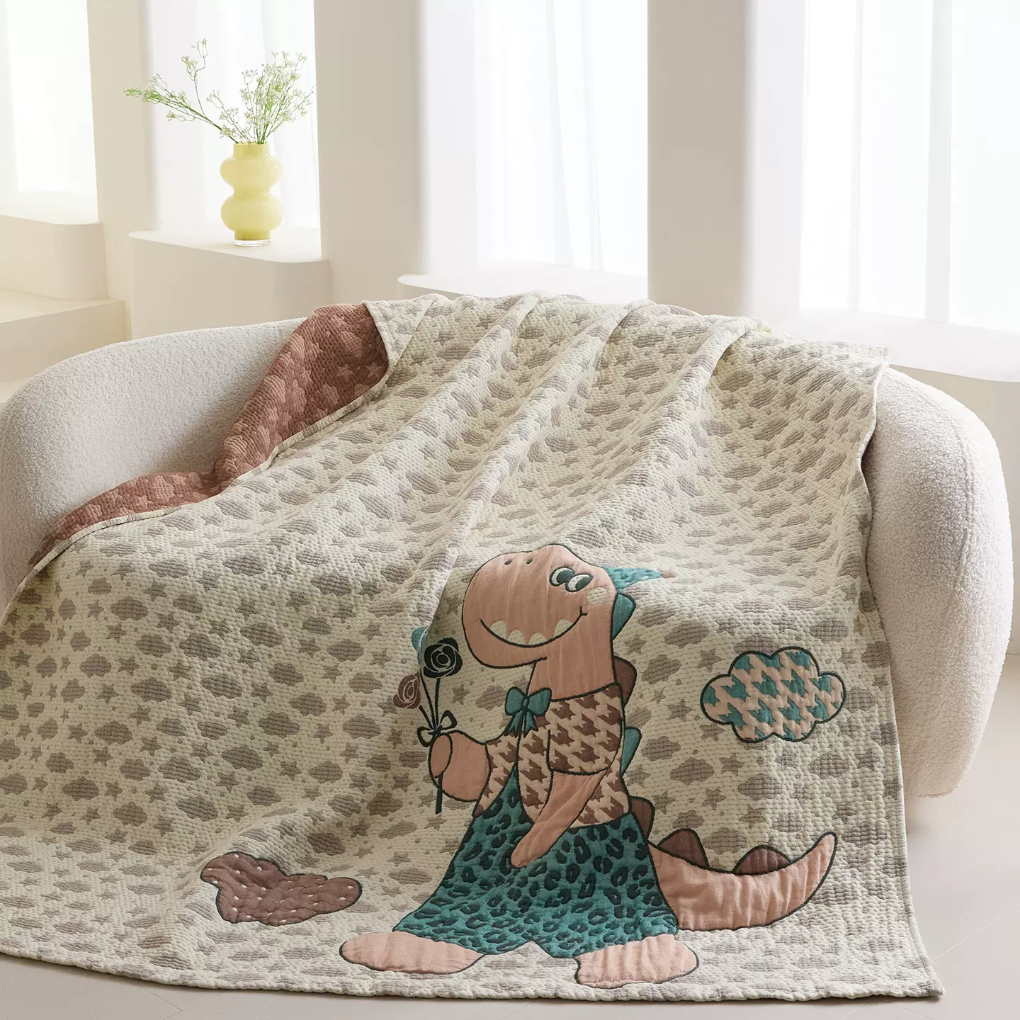 2025新款皱皱纱全棉多功能夏被毯盖毯毯子办公室午休毯家用毯子