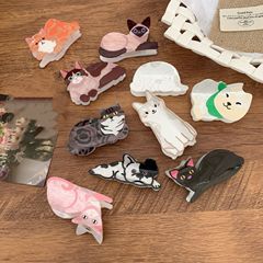 小さな野生の猫のヘアクリップ女性のかわいい動物クリップ 2025 新しいバックヘッドクリップ装飾ヘアクリップ頭飾りサメクリップ