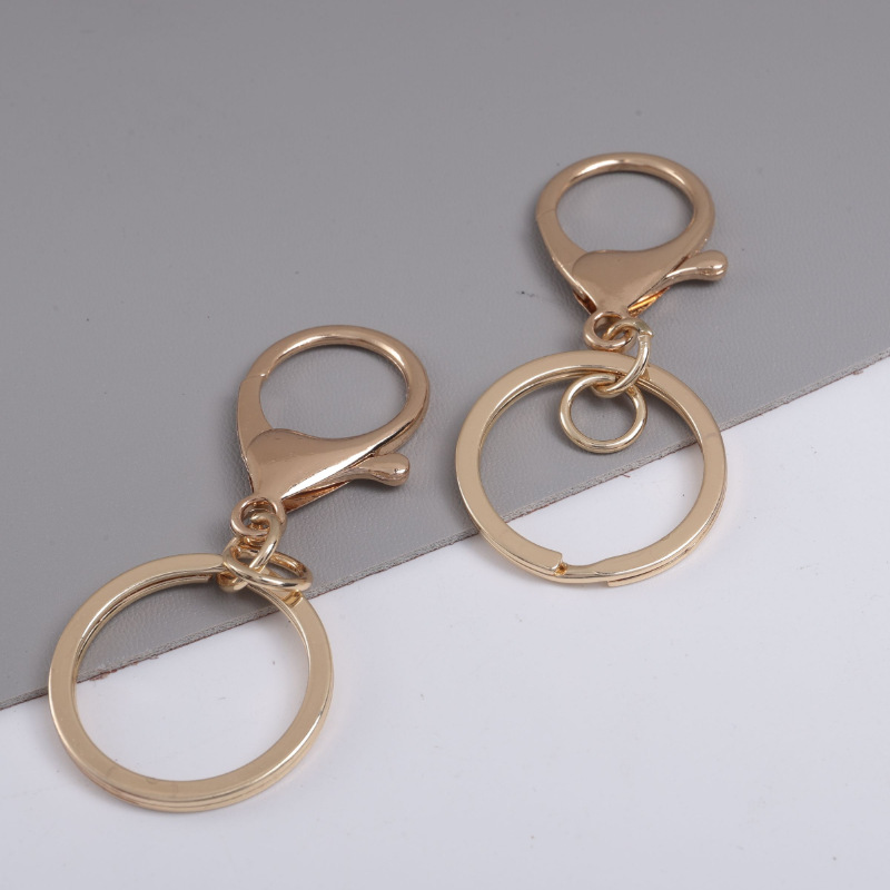 Customized DIY Alloy Keychain Lobster Clasp Three-Piece Set with Chain, Bag Toy Keychain Accessories Customization
