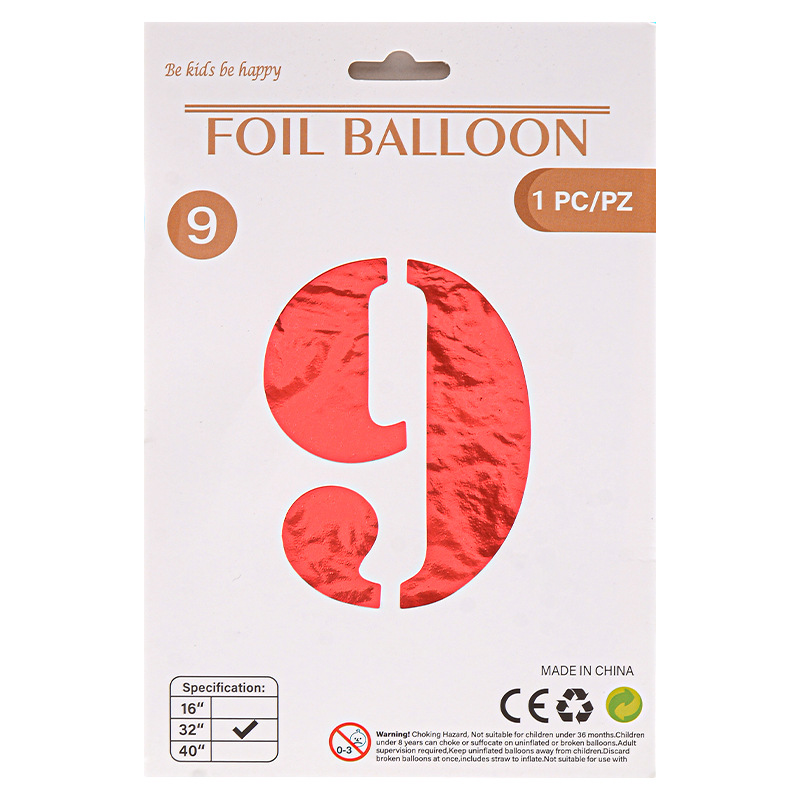 32 pulgadas Tarjeta de papel digital OPP globo de embalaje independiente fiesta de cumpleaños ambiente decorativo globo