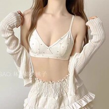 兔耳朵杯固定内衣女夏季超薄款无钢圈小胸聚拢舒适透气无痕文胸罩
