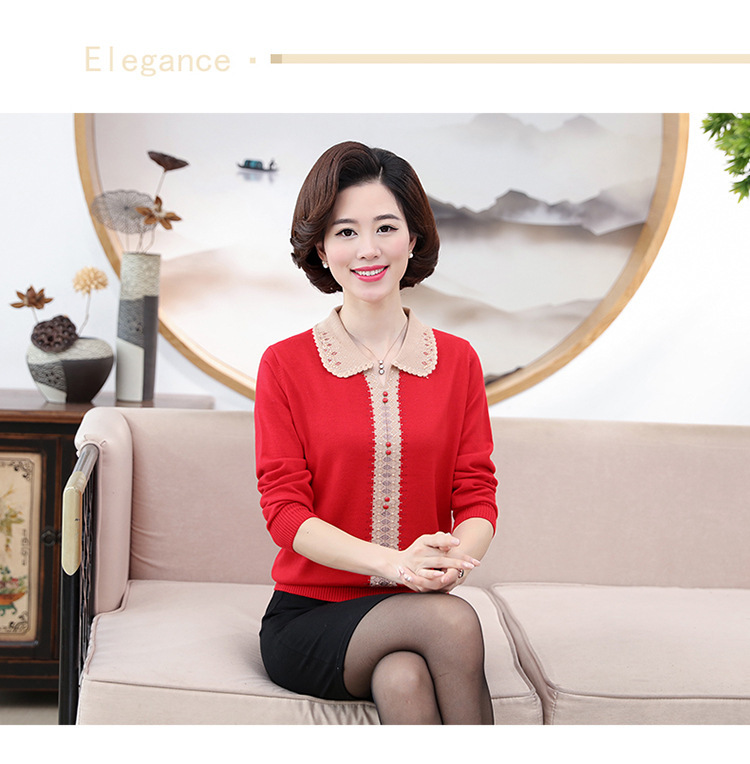 E5874 940K ÁO LEN NỮ TAIRYA ÁO LEN MÙA XUÂN THU ĐÔNG TRUNG NIÊN KÍN CỔ THỜI TRANG NỮ G03 SẢN PHẨM MỚI