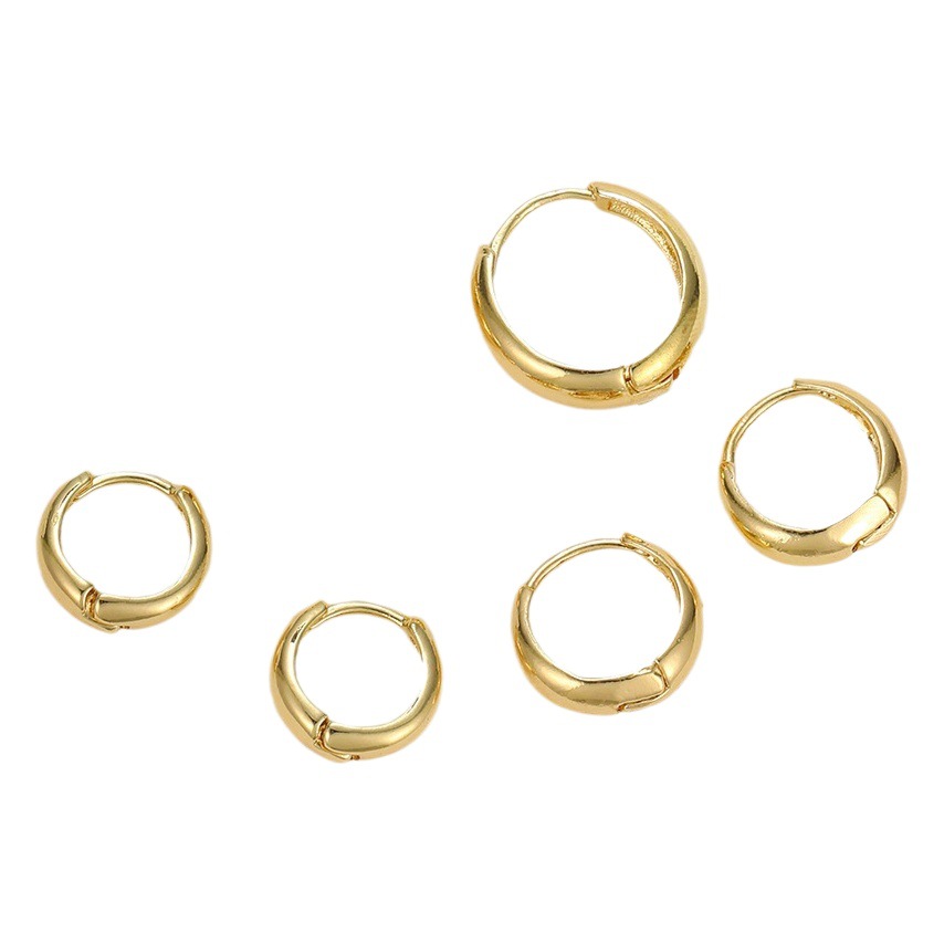 European and American cross-border new geometric copper earrings personalized golden earrings simple retro earrings suit 6-piece set