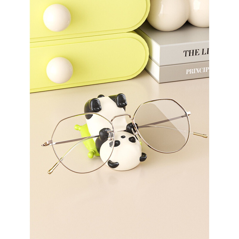 Creative Panda-Themed Glasses Holder and Phone Stand, Desktop Ornament, Office Essentials, Practical Birthday Gift