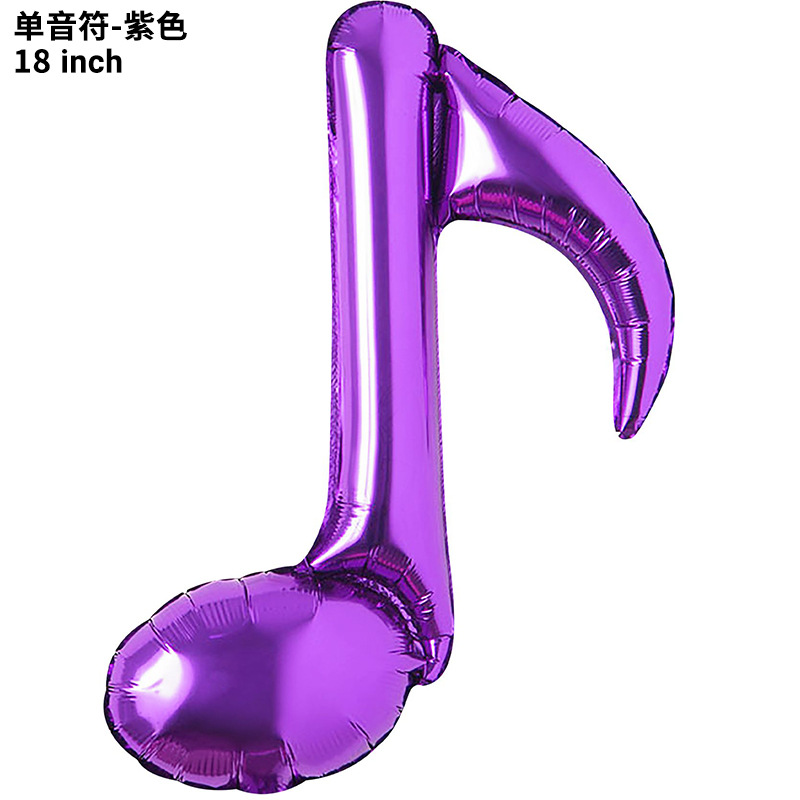 Globo transfronterizo de 18 pulgadas de una sola nota de dos notas, símbolo musical, forma de globo de película de aluminio, decoración de la escena de la fiesta de cumpleaños