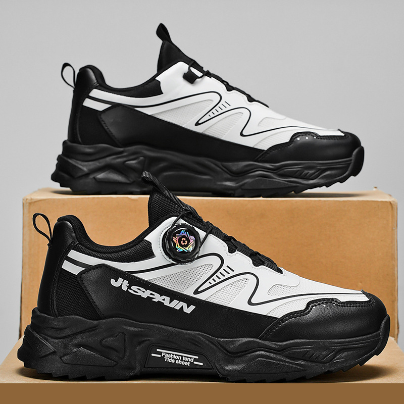 登山男鞋春季2025新款运动鞋子休闲防水防滑工地厚底工作劳保潮鞋