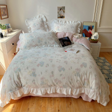 韩版花边小清新立体雕花A类牛奶绒四件套加厚床单被套南通市家纺