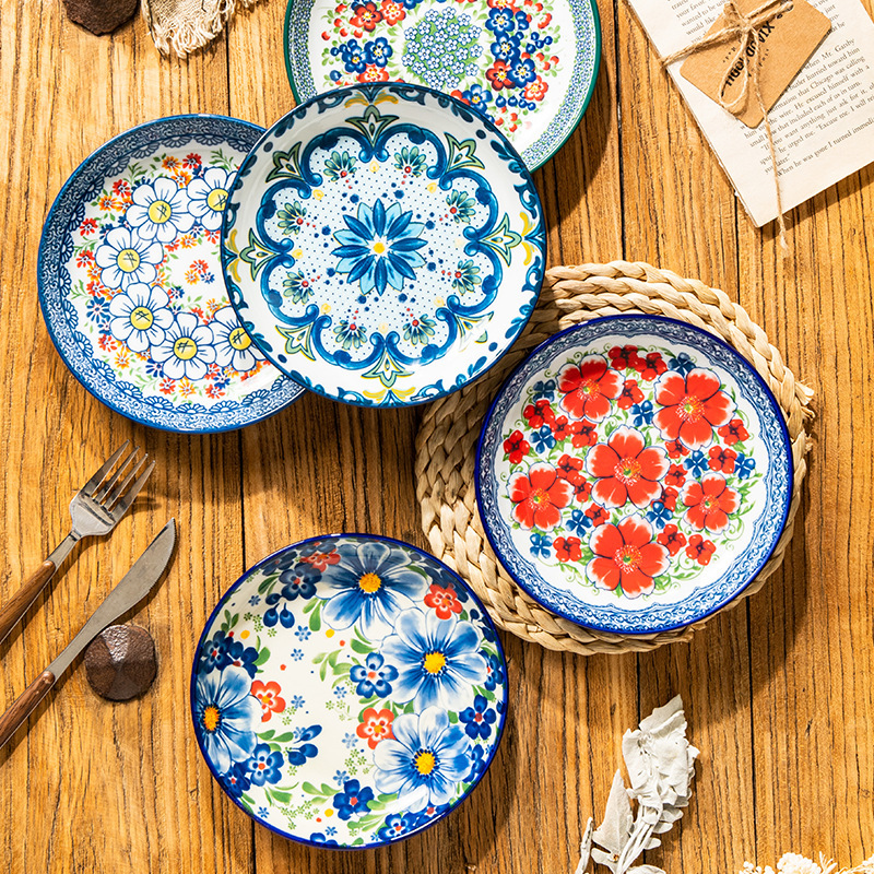 Polish Ceramic Bone Dish Household 6.5-inch Small Dish Cold Dish Fruit Diet Bone Dish Snack Dish