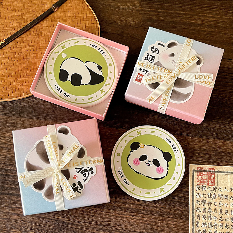 中国特色文创伴手礼成都熊猫元素陶瓷杯垫送老外出国纪念品小礼物