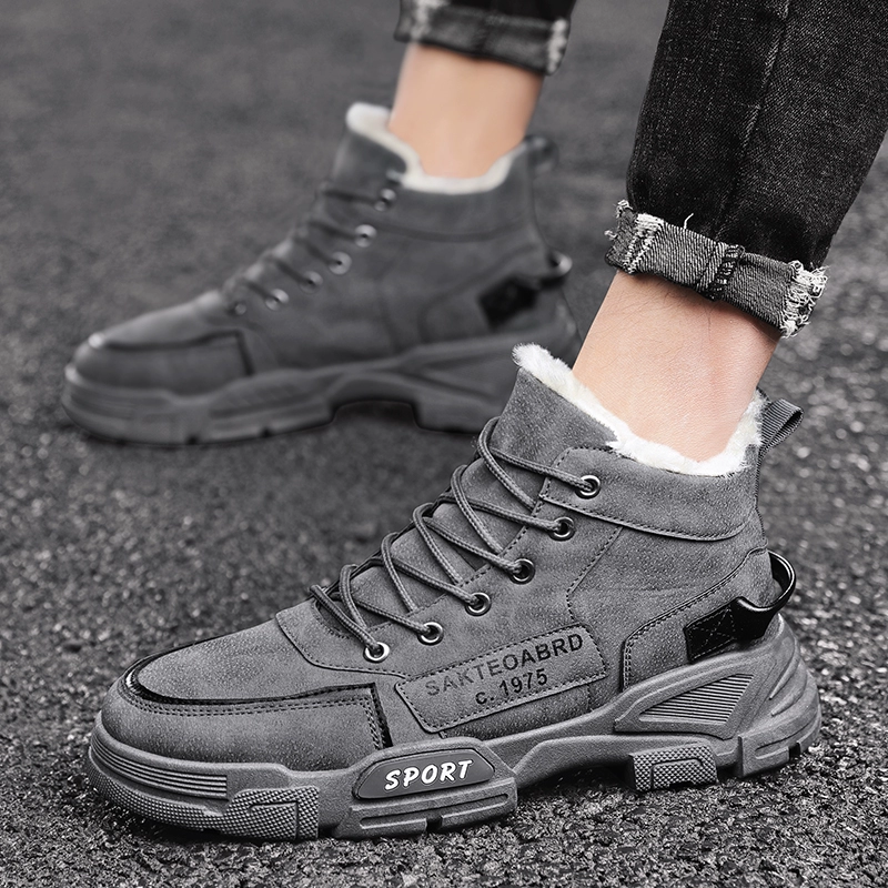 Мужские зимние ботинки Martens, с тёплой меховой подкладкой, платформа, шнуровка (39–44)