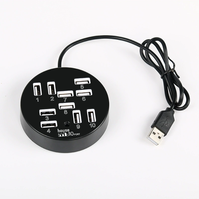 Круглый USBHUB 10-портовый разветвитель док-станции многопортовый концентратор USB док-станции