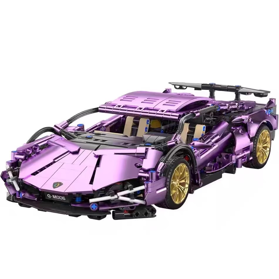 Compatible con Lego galvanizado Bull Lamborghini coche deportivo modelo de grupo mecánico de carreras juguetes para niños bloques de construcción al por mayor