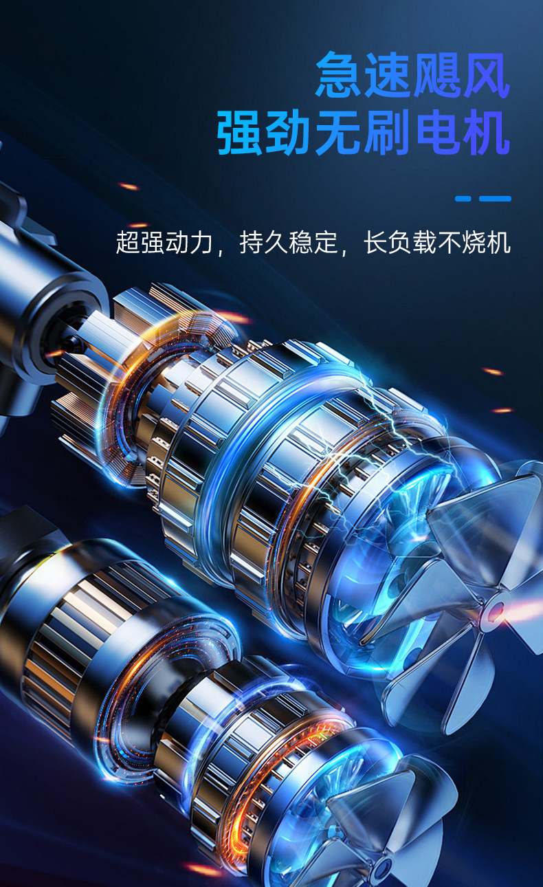 Car Wireless Vacuum Cleaner with 21000Kpa High Suction Power, Three-Speed Adjustment, Lighting, and Four-In-One Car Vacuum Cleaner