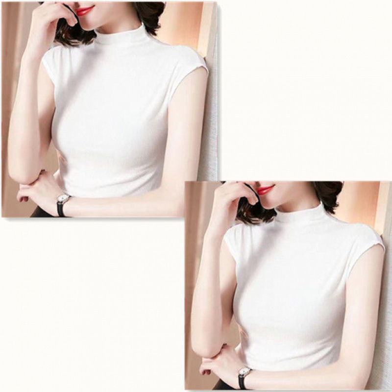 【1.1万回客】モーダルベスト女性の冷たい弾力性夏の新しい気質のシャツは純色を身に着けている|undefined