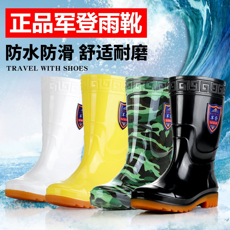 Jundeng непромокаемые сапоги, мужские непромокаемые Нескользящие дезодоранты до середины икры, защита труда, Водная обувь, мужские водные сапоги, резиновая обувь, теплые резиновые сапоги на флисовой подкладке