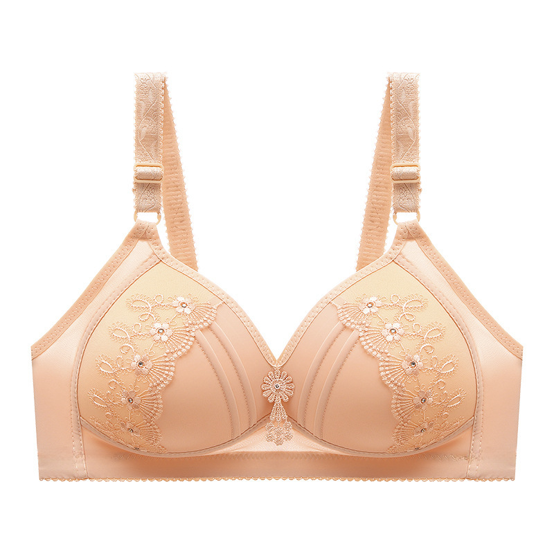 Speziell für den grenzüberschreitenden E-Commerce im Außenhandel, große Cup-Stickerei ohne Stahlring-BH, dünne Form, Cup verstellbar, Unterwäsche für mittleres Alter_voghion.com