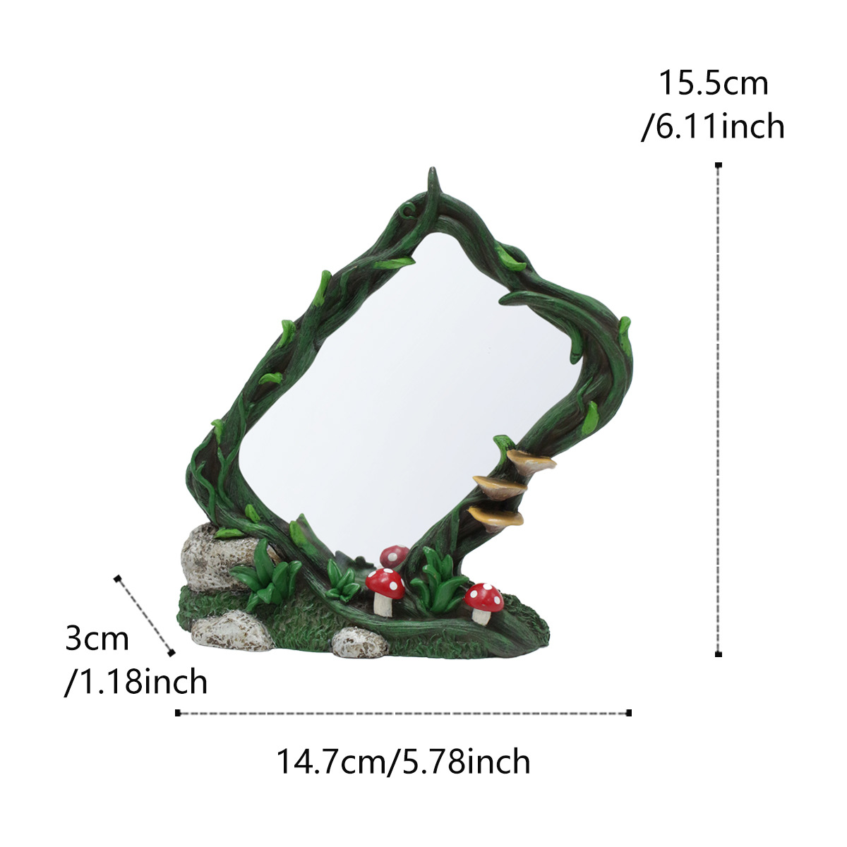 Cross Mirror Hot Selling Resin Tree Vine Square Makeup Mirror Home Tree Vine Elements Mirror Ornaments Bedroom Decoration Housewarming Ceremony
