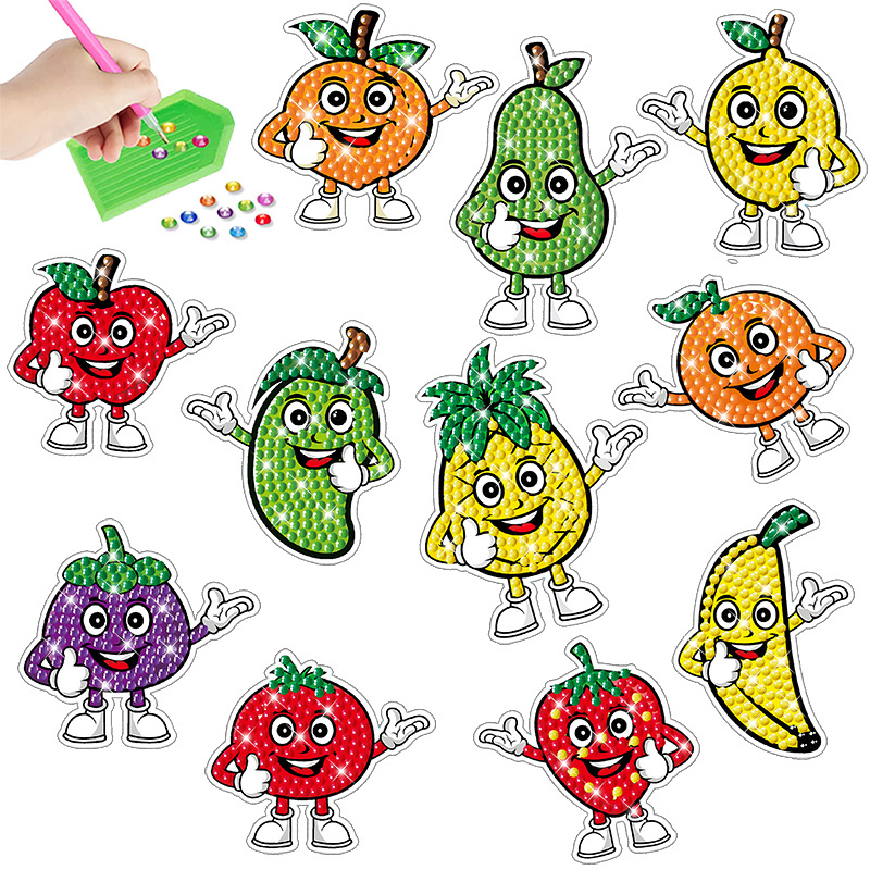 Venta caliente de dibujos animados de dinosaurio pintura de diamantes pegatinas gratis pegatinas de bricolaje pegatinas de pared de ladrillo pegatinas hechas a mano de los niños decorativos diamante redondo