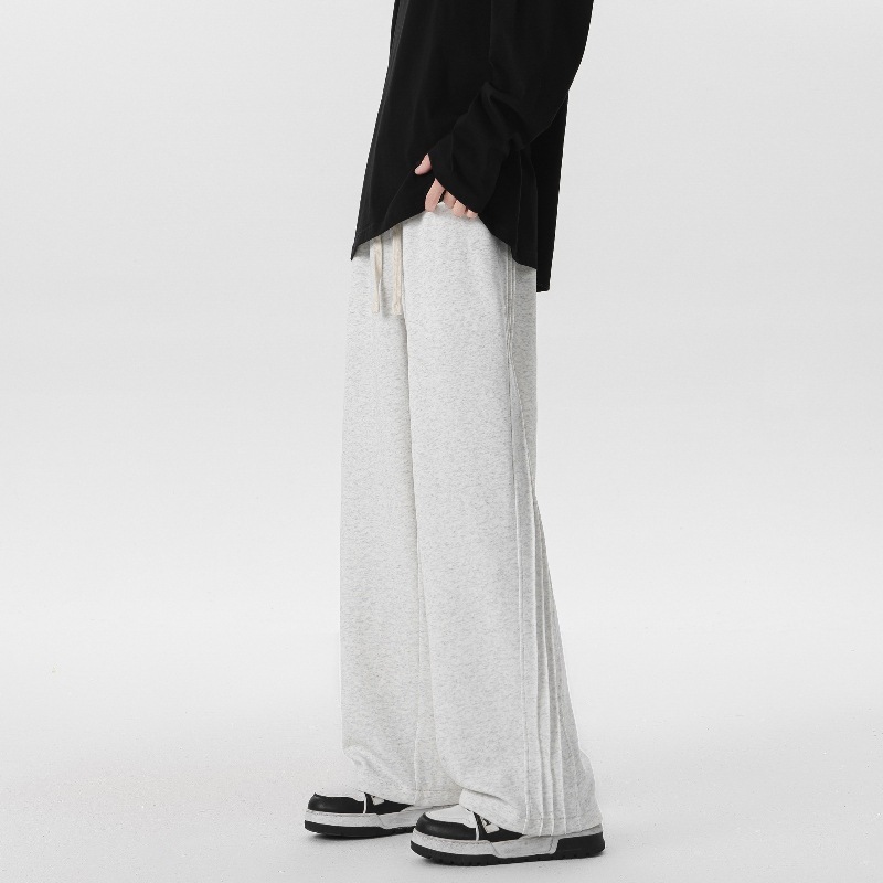 Pantalón Deportivo Ancho con Franja Lateral para Hombre de Algodón Resistente al Desgaste para Uso Casual