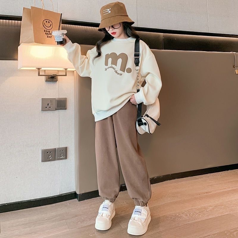 Mädchen Herbst Hoodie Und Sporthose Im Zweiteiler Set Für Kinder_voghion.com