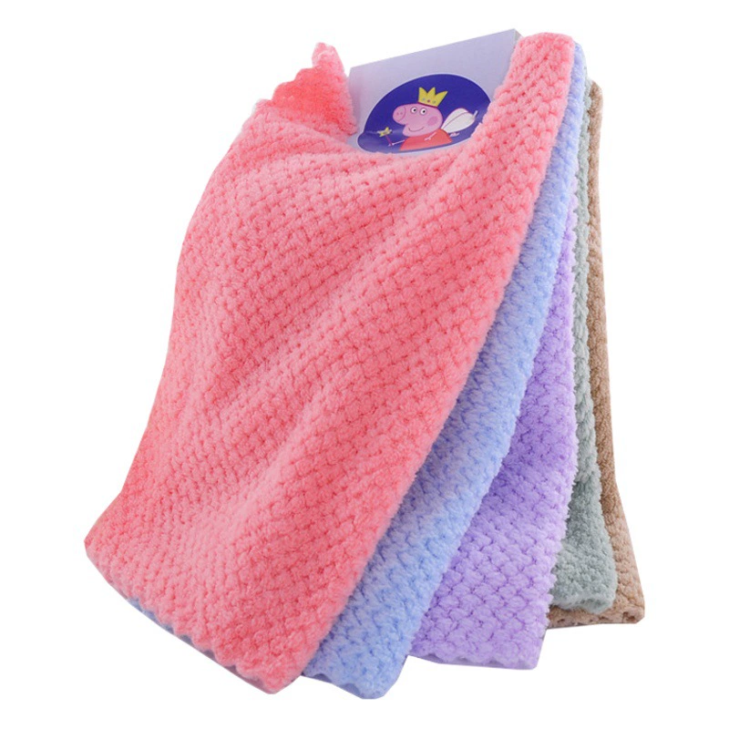 Маленькое квадратное полотенце из кораллового флиса, 5 шт., детское полотенце для слюны, бытовая впитывающая тряпка, полотенце для карт из кораллового флиса