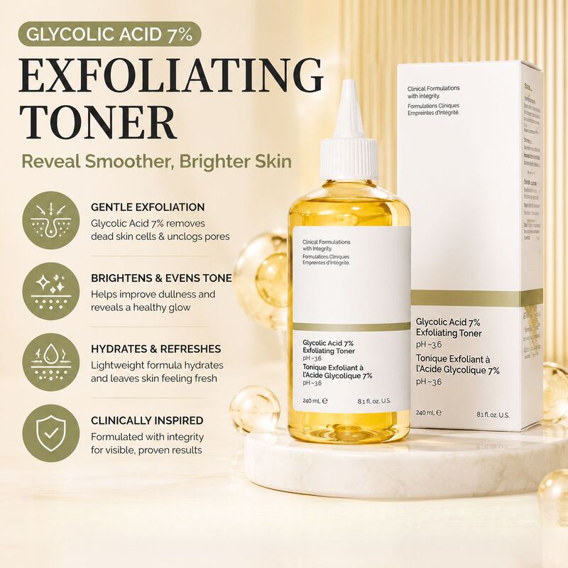 Cross-Border Glycolic Acid Toner, Mild Fruit Acid Toner, Moisturizing, Hydrating, Refreshing Skin Care Essence Cross-Border Glycolic Acid Toner, Mild Fruit Acid Toner, Moisturizing, Hydrating, Refreshing Skin Care Essence