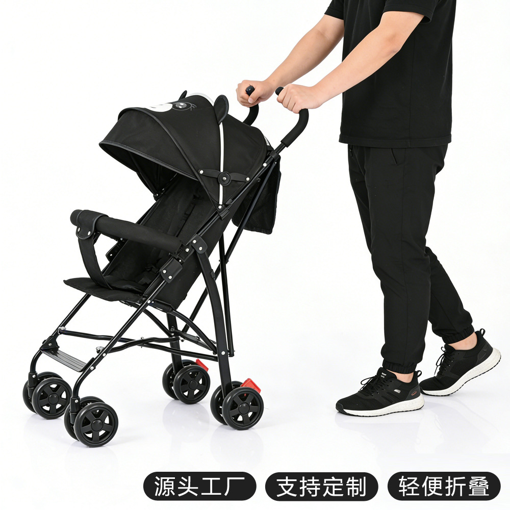 Venta al por mayor de dibujos animados bebé cochecito bebé paraguas coche ligero plegable amortiguador freno niño BB bebé caminando gadget