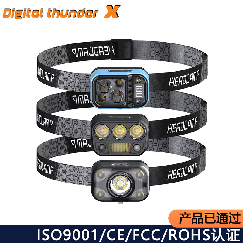 Transfronterizo nuevo faro para correr al aire libre ligero mini fuente de luz múltiple Faro de pesca larga resistencia