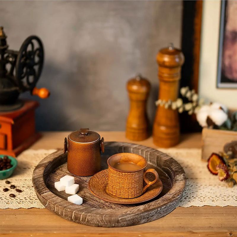 Oblique in stock Solid Wooden Tray Artistic Decoration Ornaments Candlestick Wooden Tray Fruit Snacks Wooden Storage Tray Cross-border