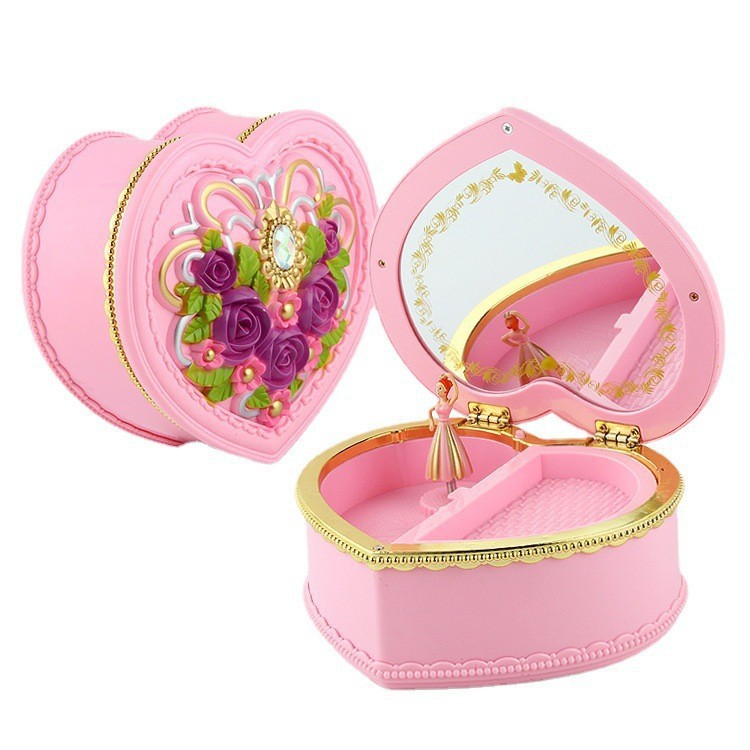 Caja de Música Giratoria de Ballet con Espejo, Caja de Joyería Creativa para Regalo de Cumpleaños - Directo de Fábrica