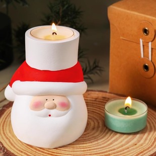 Santa Claus Plaster Candlestick Aromatherapy Candle Christmas Candle Holiday Gift Creative Gift Photo Props