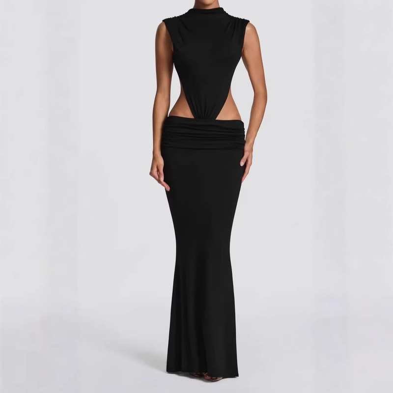 Babyboo New Slim-Fit Hollow-Out Waist-Revealing Sexy Hot Girl Long Dress 2026 Summer New Amazon Model