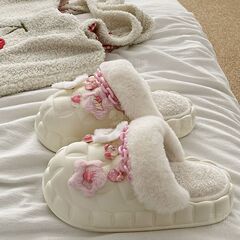 取り外し可能な綿スリッパ女性冬EVA厚い底滑り止めベルベット学生寮かわいい星室内保温綿靴