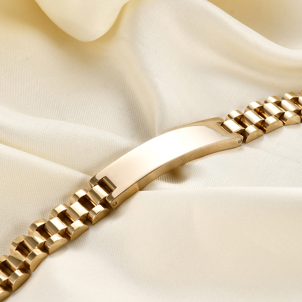 Titanium Steel Material Titanium Steel Vintage Style Geometric Solid Color Plating Bangle