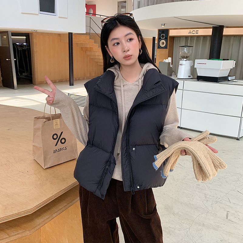 2025冬季新款韩版羽绒服马甲女短款立领加厚泡芙款保暖时尚高级感|undefined