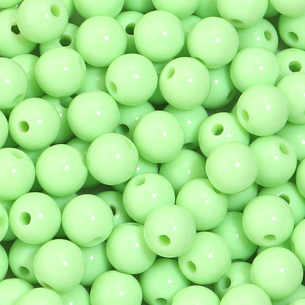 Cuentas redondas acrílicas de color sólido para Navidad, cuentas redondas de color sólido para joyería hecha a mano, accesorios de bricolaje, cuentas redondas de color sólido, cuentas sueltas.