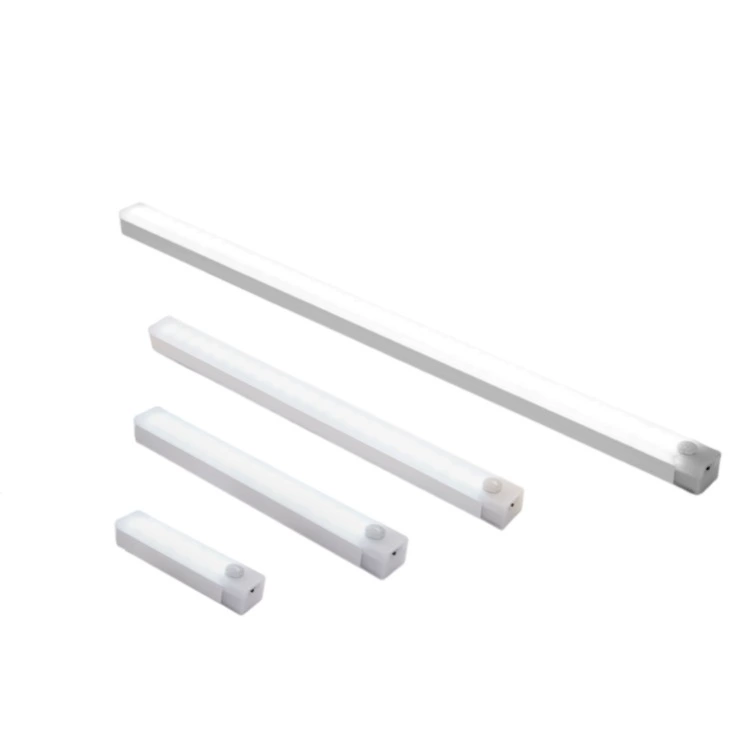 LED-лампа с датчиком, аккумуляторная, магнитная подсветка для шкафа, длинная линейка, активируется движением, 10–50 см