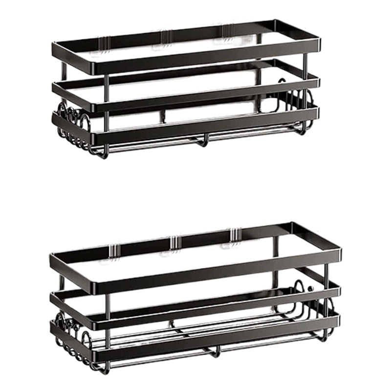 Rack de almacenamiento de baño de hierro sin perforaciones transfronterizas baño artículos de tocador montados en la pared estante de almacenamiento de jabón