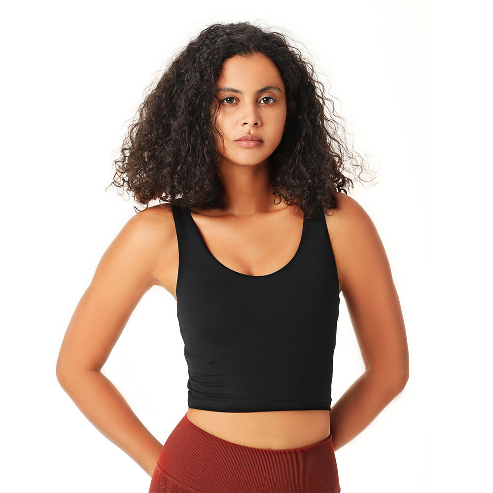 欧美性感交叉美背运动文胸女跑步健身防震内衣一体式瑜伽文胸上衣