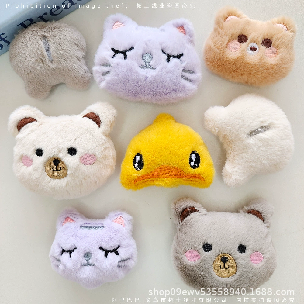 Плюшевый значок в стиле мультфильма B.Duck, аксессуар, зажим для волос, подвеска, котёнок, с маленькими медведями, ручная работа