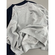 上身好元气小字母刺绣卫衣圆领长袖春秋季女宽松百搭小个子休闲风