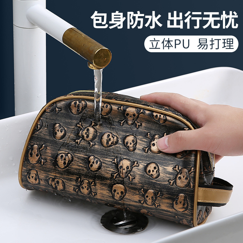 Bolsa de lavado de viaje para hombres portátil impermeable portátil retro de alta calidad de gran capacidad de suministros de baño bolsa de almacenamiento de lavado