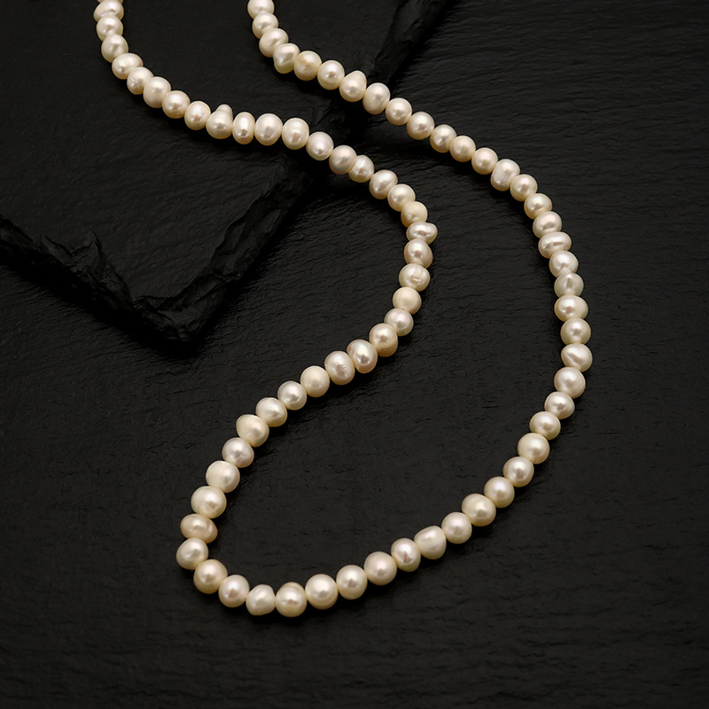 20g Weight Necklace Classification 1 Piece Quantity Daily Occasion Freshwater Pearl Material Solid Color Pattern Women'S Gender Beaded Design Fashion Style 1 Piece Fashion Solid Color Freshwater Pearl Beaded Necklace 6
