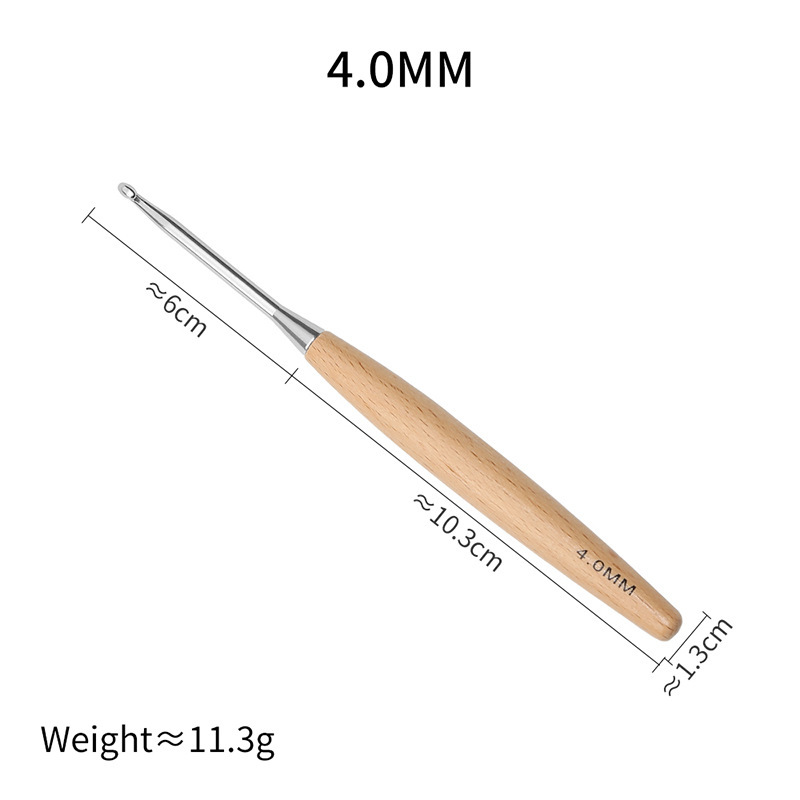 Nuevo suéter de ganchillo con mango de madera transfronterizo, gancho tejido, herramienta de tejido de bricolaje hecha a mano, ganchillo de lana sólida de un solo cabezal