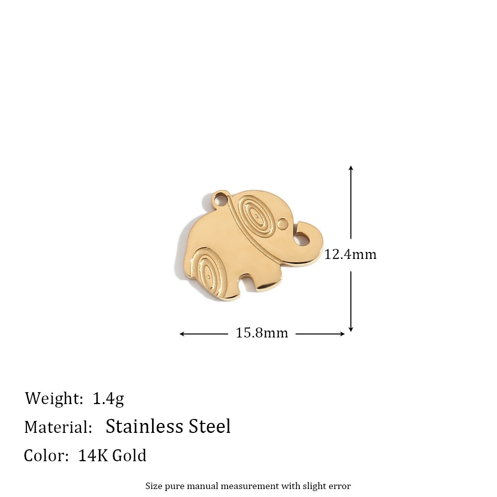 Ringed Elephant Pendant-Gold