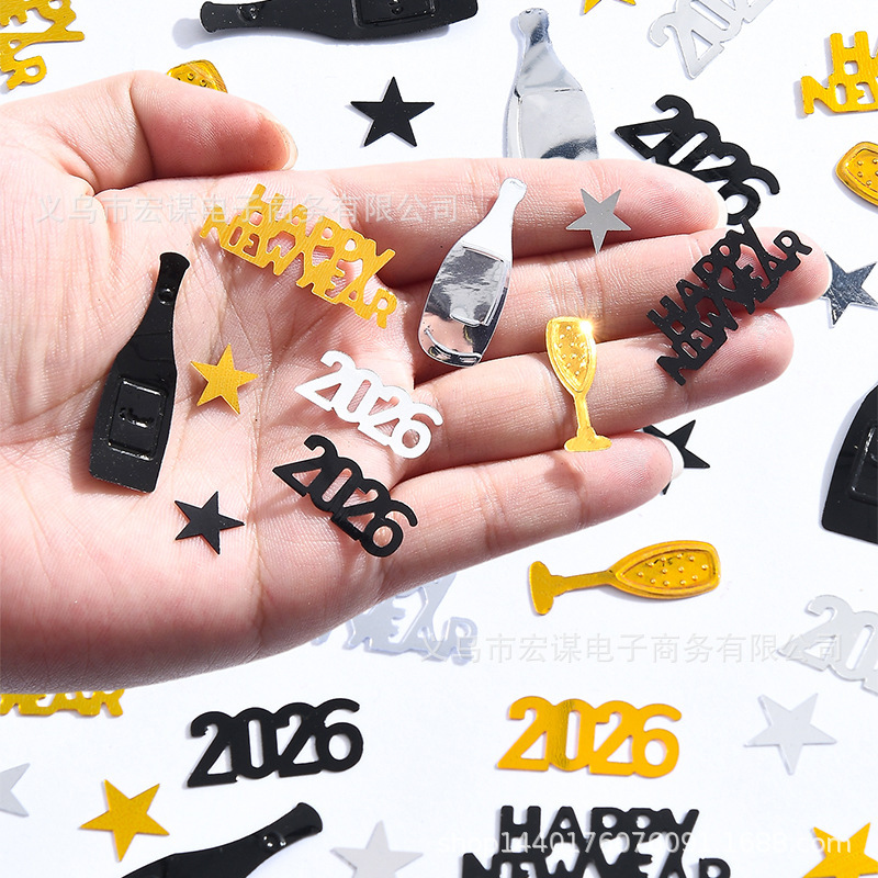 2026年新年紙吹雪 2026年ハッピーニューイヤー スパンコール 新年パーティー クリスマスデコレーション|undefined