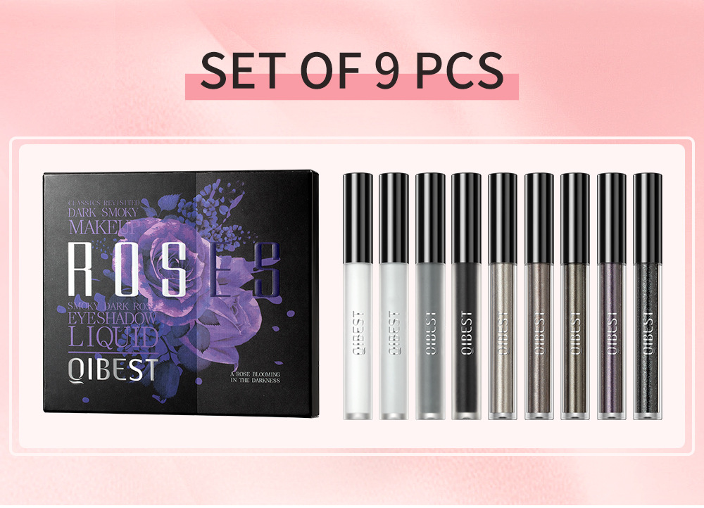 QIBEST Cross-border Cement Grey Eyeshadow Liquid Matte Pearlescent Fine Flash Dark Style European and American punk Smoky Eye Eyeshadow Liquid Specification drawing