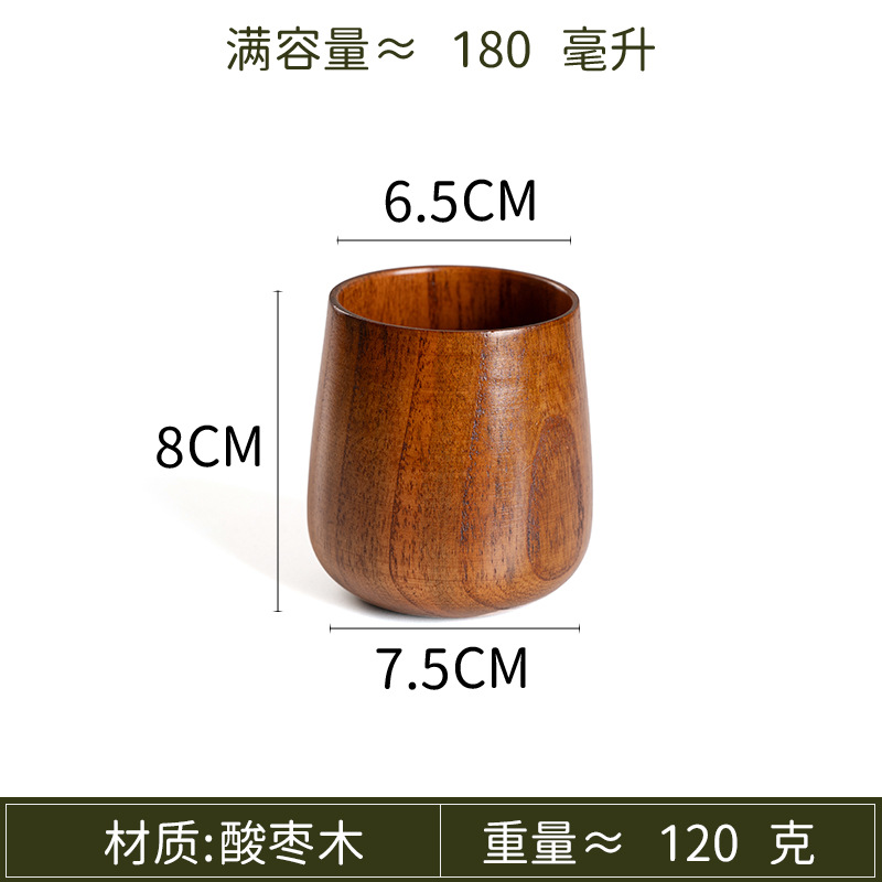 Fuente de productos domésticos de madera de jujube ácido todo tipo de tazas de madera de sake tazas de agua de madera sólida tazas de té de barriga tazas de té de restaurante